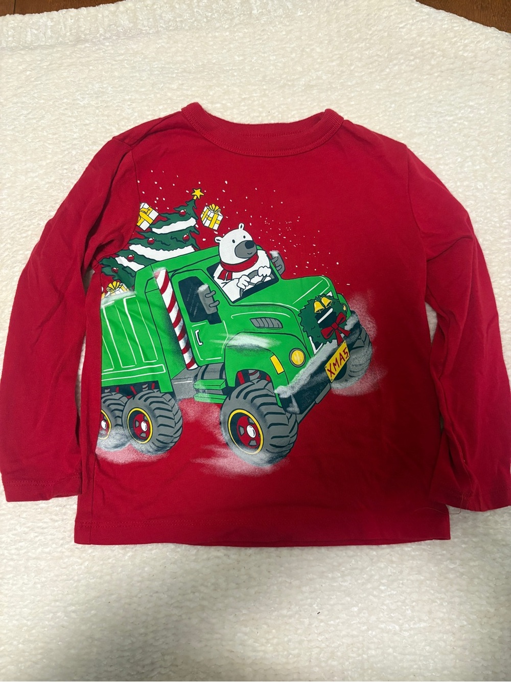 The Children's Place Red Long-Sleeve Holiday Truck Graphic Tee